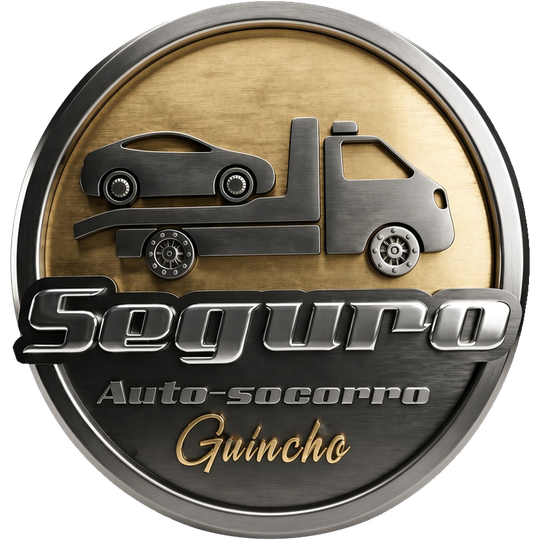 Selo do Seguro Auto Socorro Guincho: caminhão-plataforma com carro em relevo